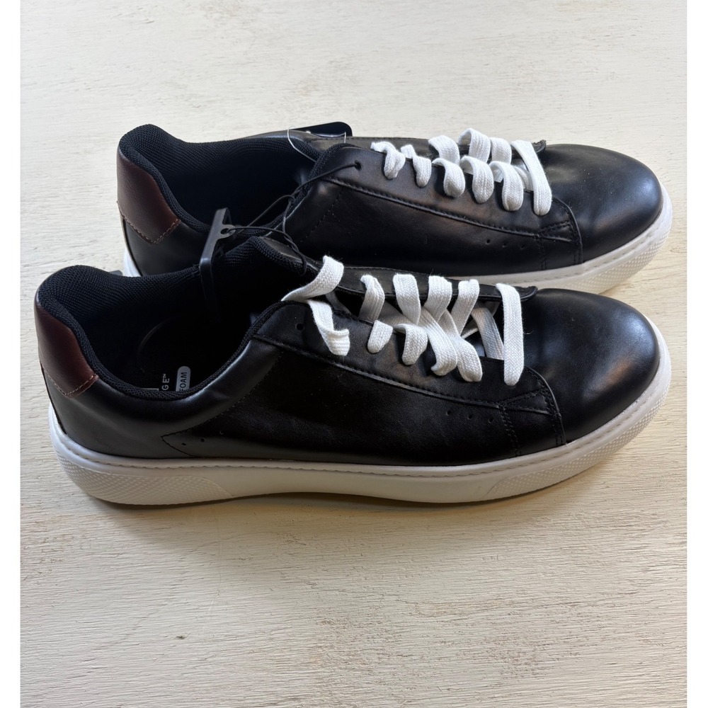 George Mens 12 Grahamm Court Shoes Black Memory Foam Low Top Sneakers Casual NWT